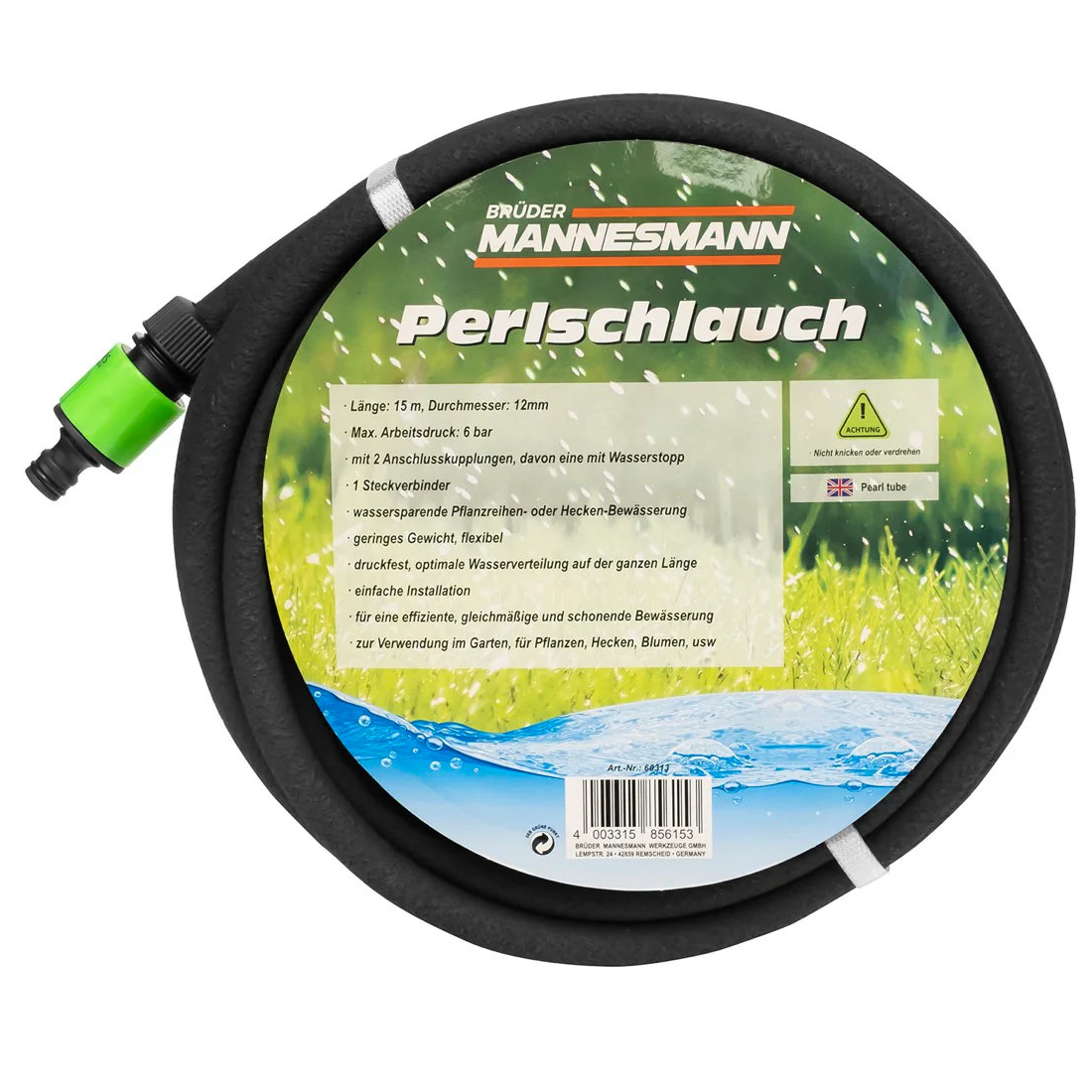 Шланг капельного полива BRÜDER MANNESMANN M60313 15 м грядки теплица клумба (4003315856153) - фото 2 Шланг капельного полива BRÜDER MANNESMANN M60313 15 м грядки теплица клумба (4003315856153) - фото 2