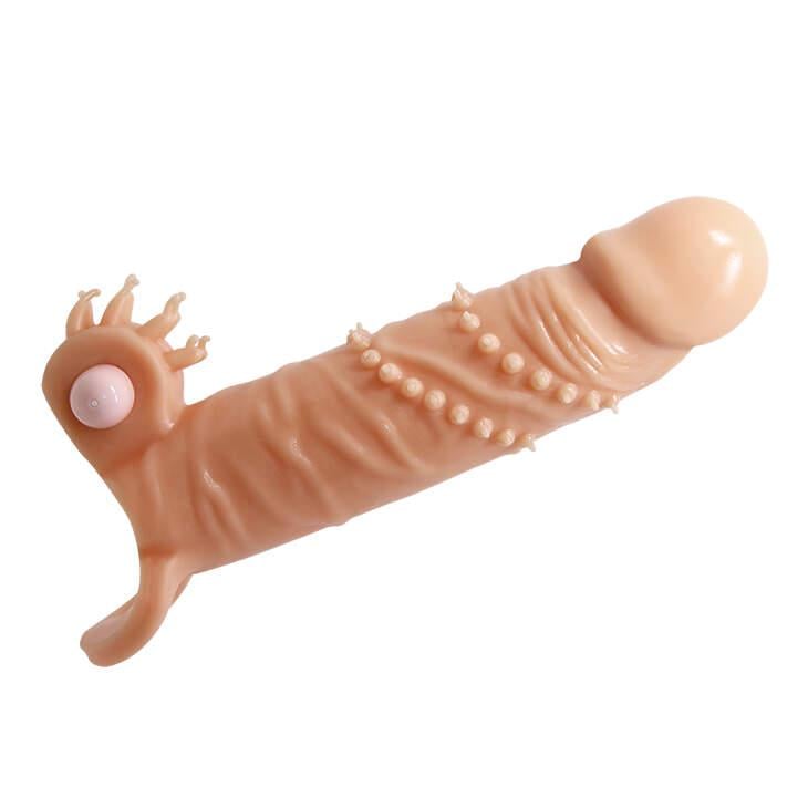 Насадка на член закрытая Pretty Love Connor Vibrating Penis Sleeve с петлей для мошонки Flesh (36093848)