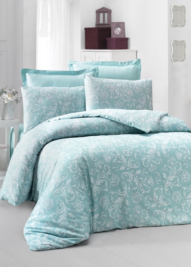 Комплект постельного белья Victoria Sateen Verano 200х220 см/50х70 см 2 шт./70х70 см 2 шт. Мятный