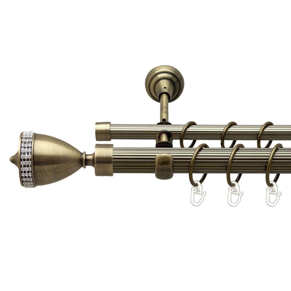 Карниз для штор Orvit Этерния двухрядный рифленый 25/16 мм 240 см Антик (00-00017975) Карниз для штор Orvit Этерния двухрядный рифленый 25/16 мм 240 см Антик (00-00017975)