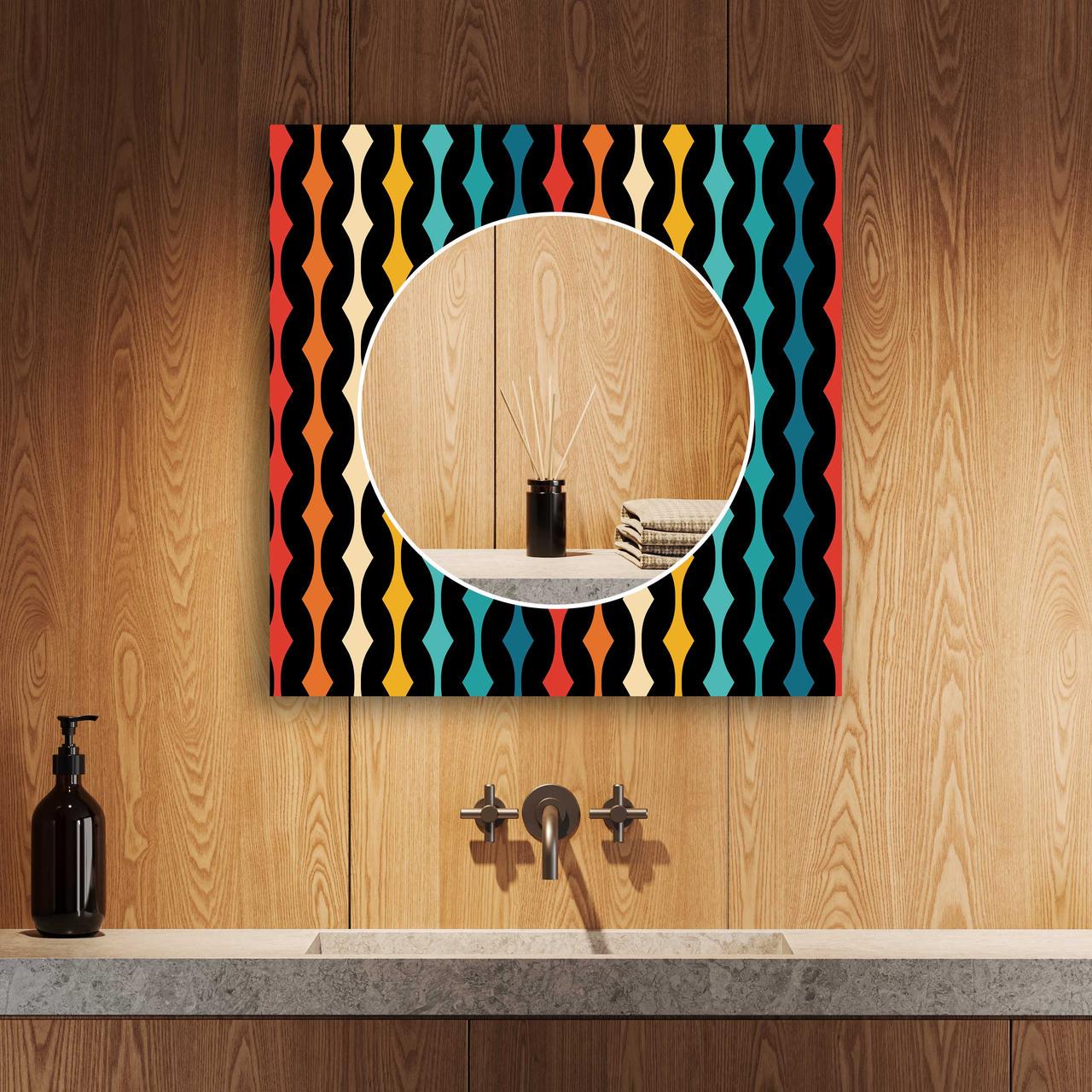 Зеркало на стену NovellaPrint с рисунком орнамента квадратное 70х70 см (2007.5)