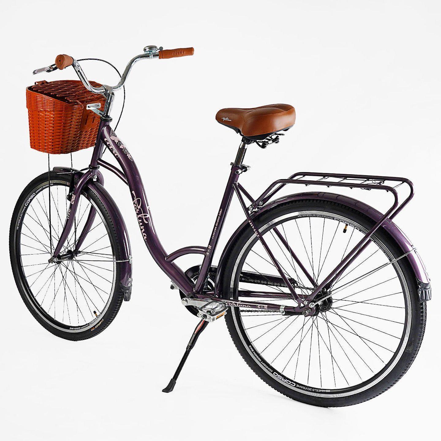 Велосипед міський Corso Fortuna з кошиком та багажником рама 20"/28" Червоний - фото 3 Велосипед міський Corso Fortuna з кошиком та багажником рама 20"/28" Червоний - фото 3