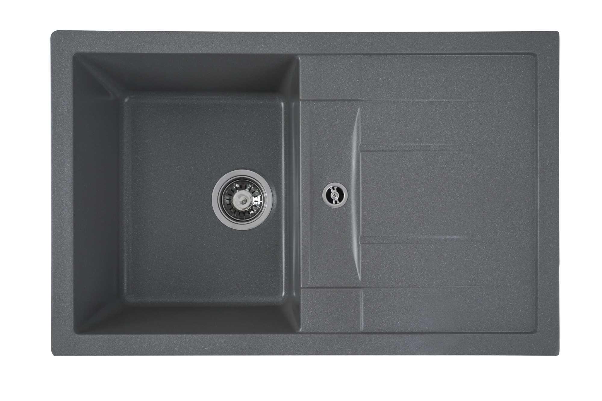 Мойка для кухни гранитная Platinum 7850 PRETSO глянцевая Серый муссон