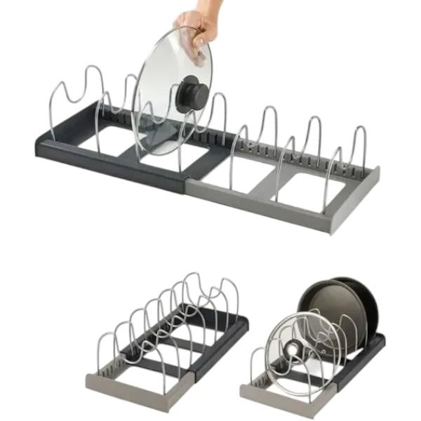 Органайзер для кришок та кухонного посуду металевий регульований (HR4523) - фото 4 Органайзер для кришок та кухонного посуду металевий регульований (HR4523) - фото 4