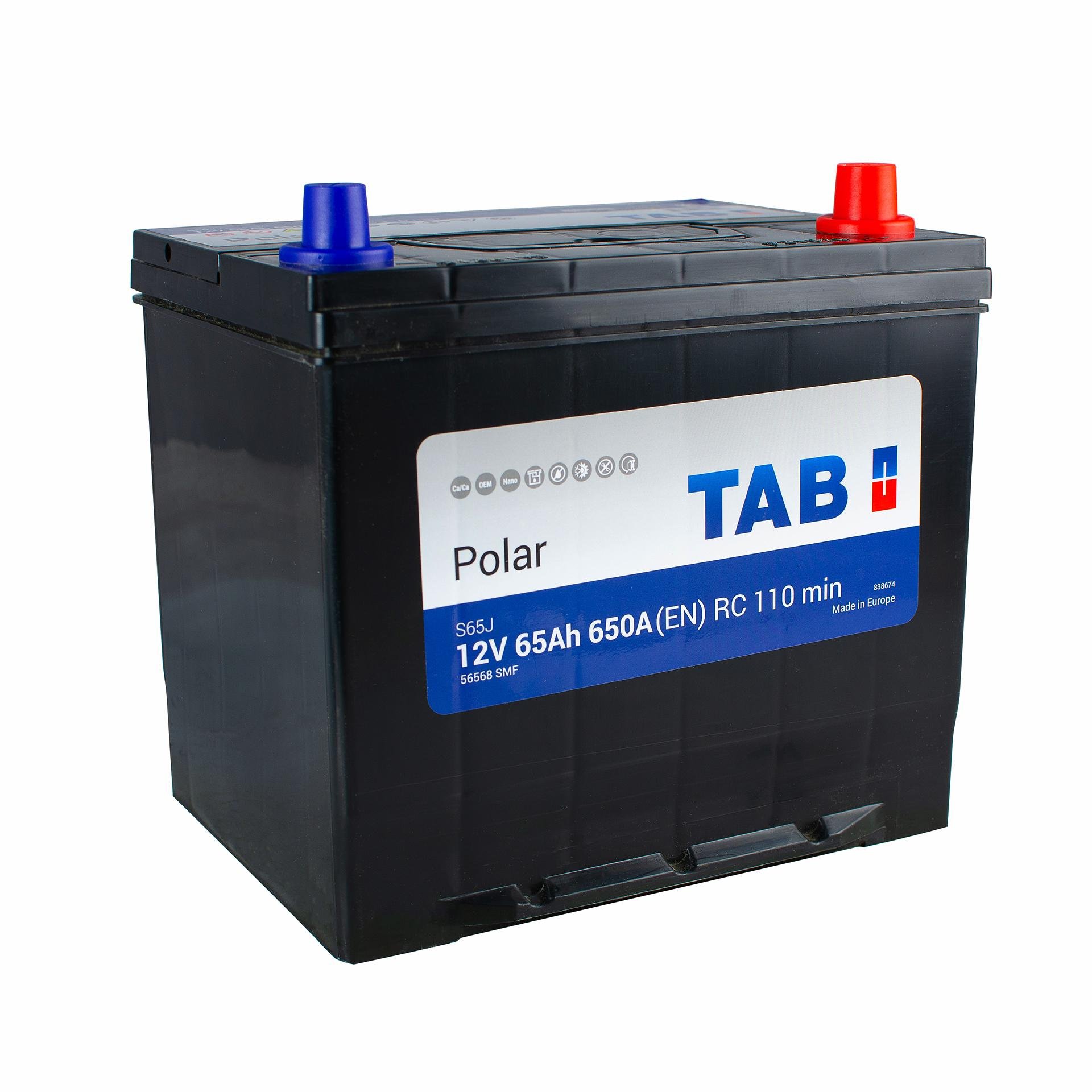 Аккумулятор TAB Polar Japan 65 Ah/12V 0 плюс справа