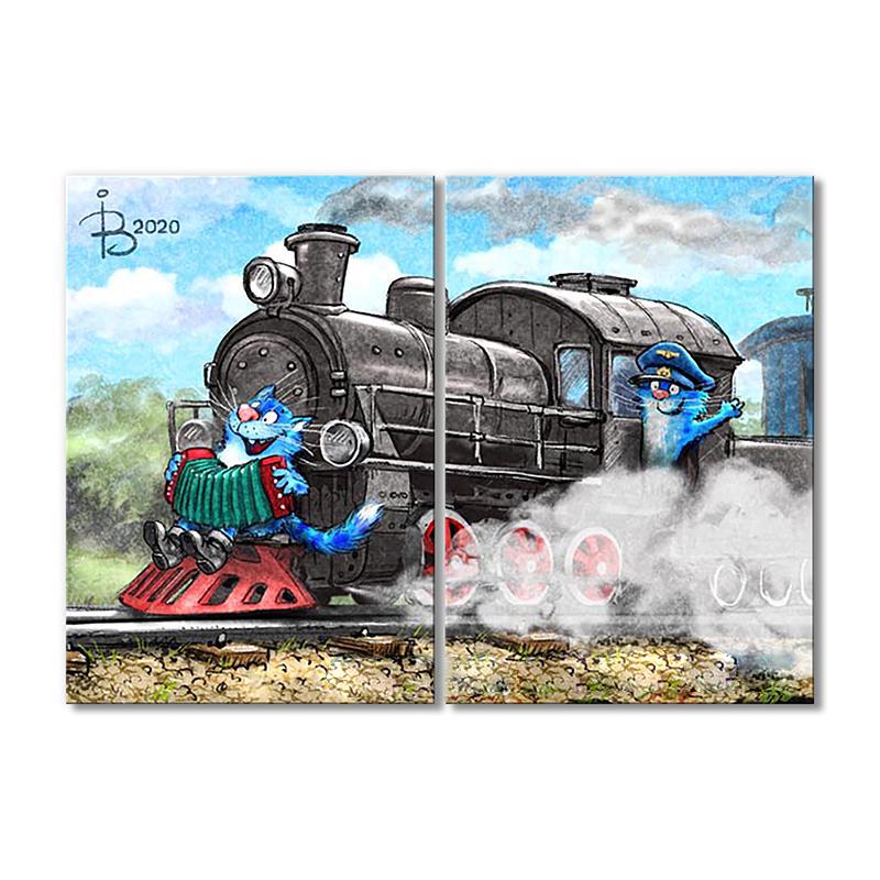 Модульная картина Машинист 2 модуля 40х60 см