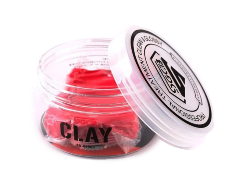 Глина жесткая SGCB Clay Bar синтетическая для очистки въевшихся загрязнений Red