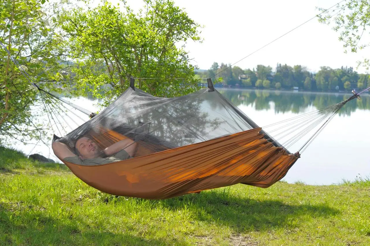 Гамак туристический Hammock с москитной сеткой 240x150 см Коричневый (01490) - фото 4