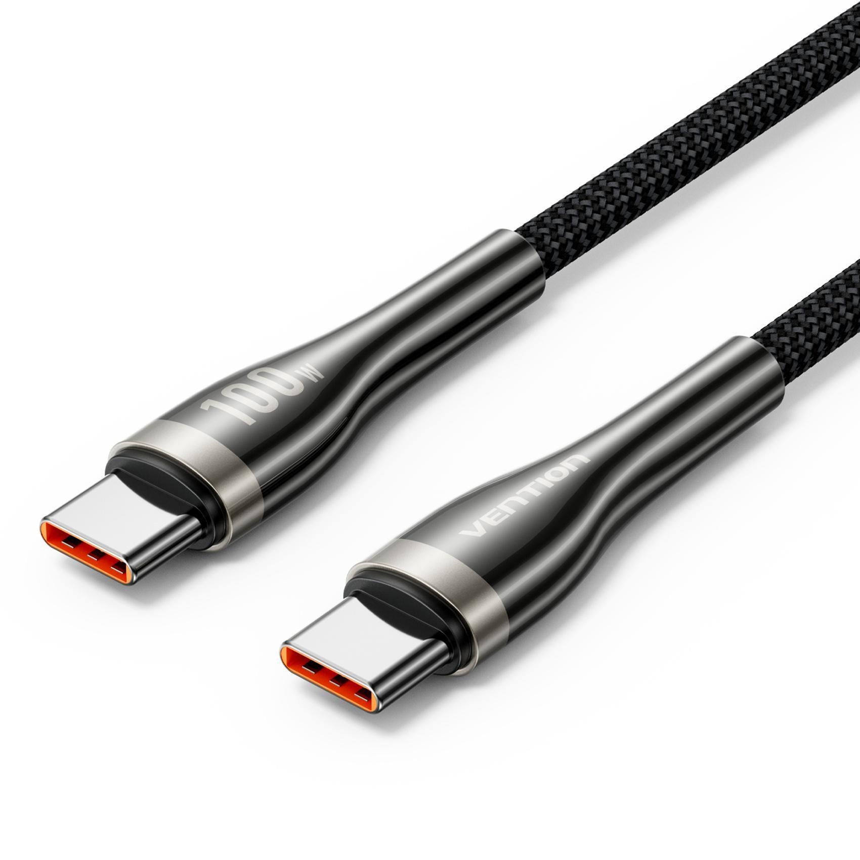 Кабель USB-C на USB-C Vention 100 Вт 5 А 1,2 м Черный (CTXBAV)
