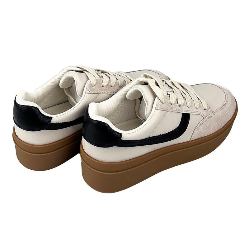 Кеды женские кожаные на платформе 7001-1р. 38 24,5 см Бежевый - фото 4