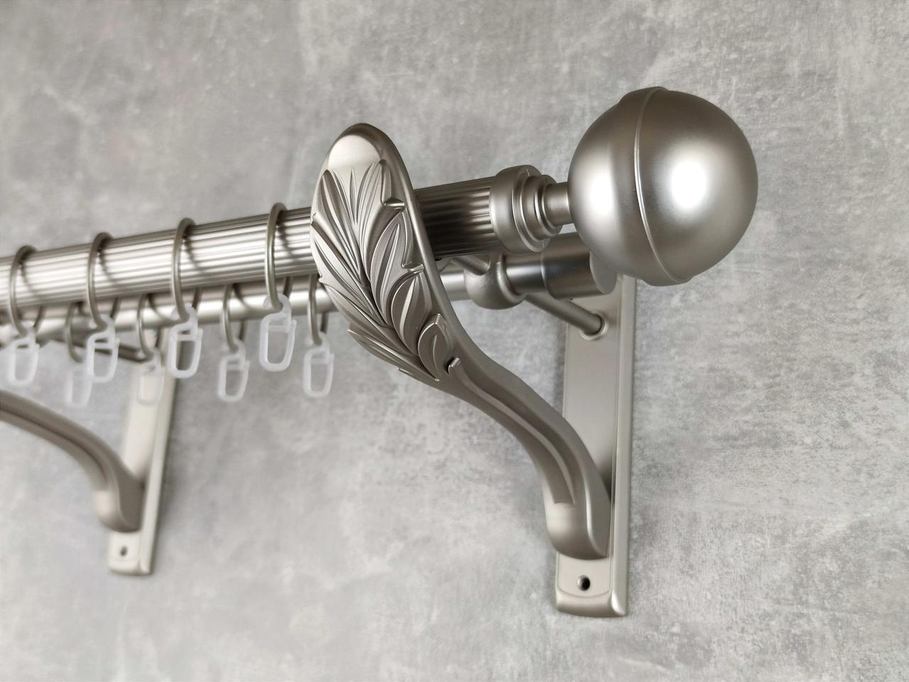 Карниз MStyle металлический для штор двухрядный Калисто 25/19 мм рифленый 240 см Сатин (5019061)