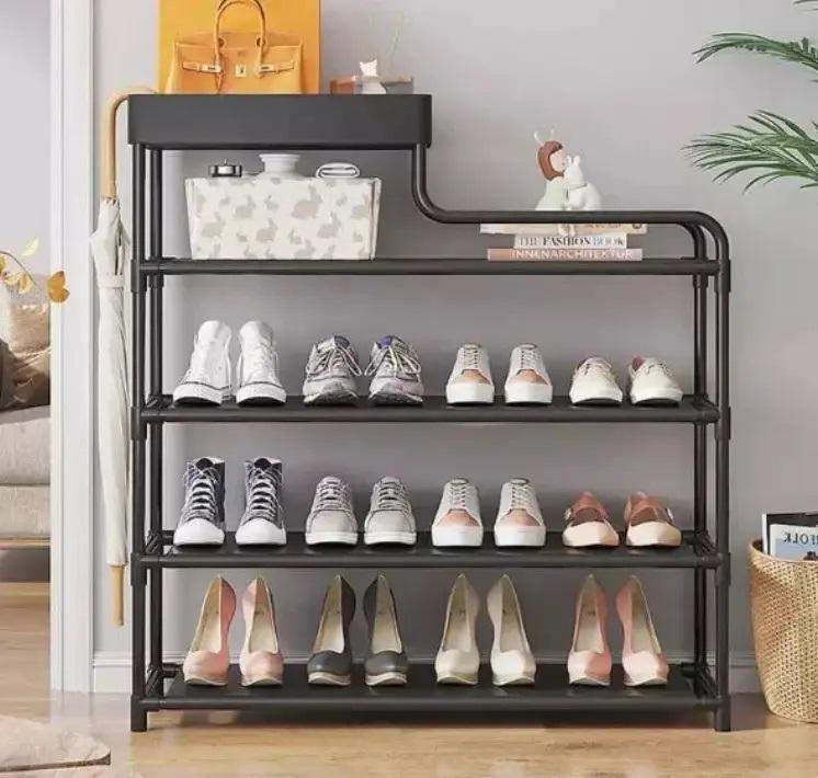 Полиця для взуття Shoe RACK 5 ярусів металева Чорний (a4e609dd) - фото 4