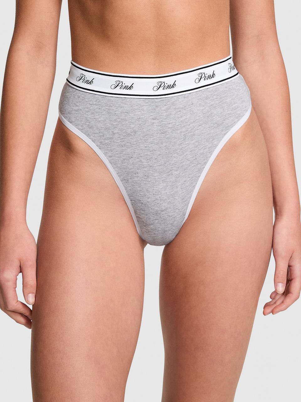 Трусики женские Victoria's Secret хлопчатобумажные бразилиана M Серый (2556351697)