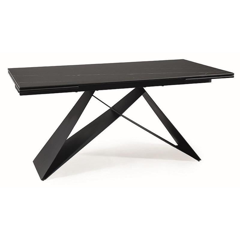 Стол обеденный раскладной Signal WESTIN CERAMIC 160-240x90 Черный SAHARA Noir/Черный матовый (WESTINCCC160)