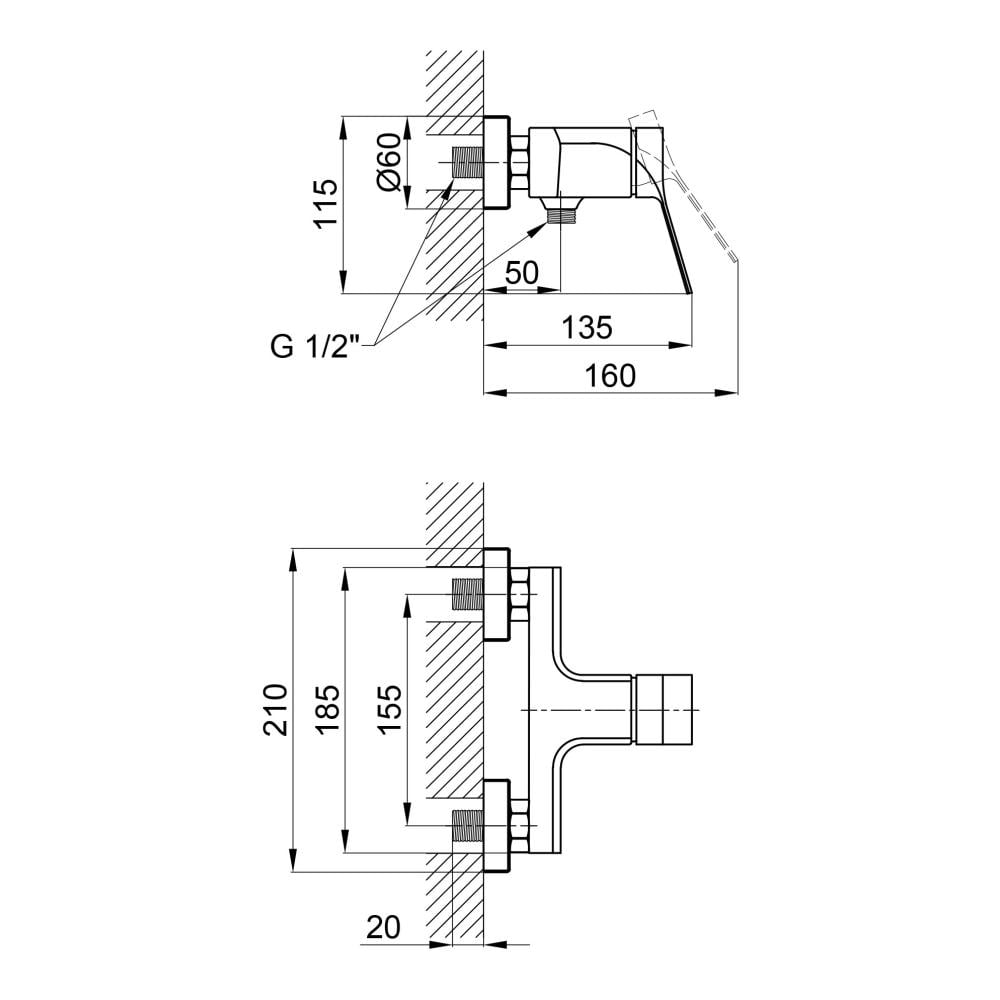 Змішувач для душу Qtap Skalna 4026101C (QTSK4026101C) - фото 2