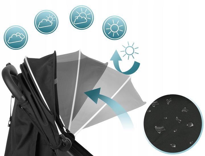 Коляска прогулянкова Paseo Nukido з дощовиком та чохлом Чорний (716000) - фото 7