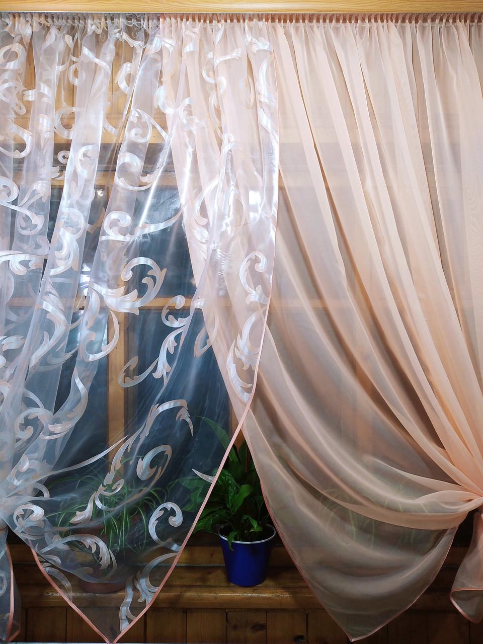 Шторы Вероника вензель Персиковый (1163432652) - фото 3 Шторы Вероника вензель Персиковый (1163432652) - фото 3