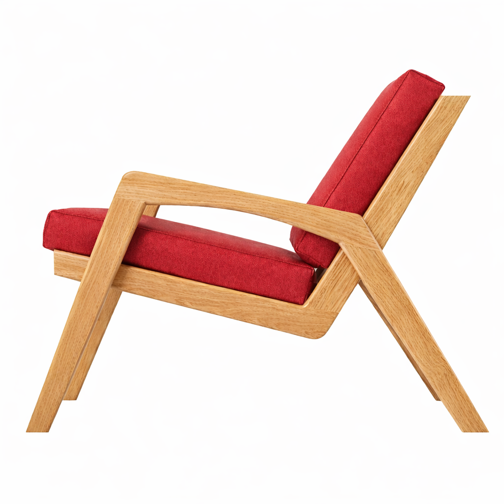 Кресло дизайнерское Hillwood Design из натурального дерева дуба Dubai Red