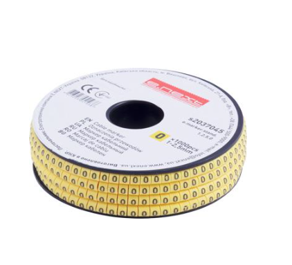 Маркер кабельний E.NEXT e.marker.stand.1.2.5.0 цифра 0 1-2,5 мм2 1000 шт./рул. Жовтий (s2037045)