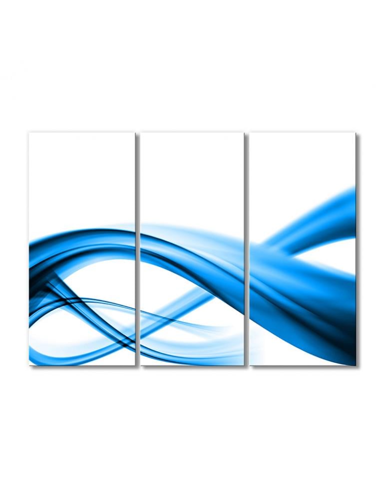 Картина модульная Прозрачно-синия волна 3 модуля 90x135 см