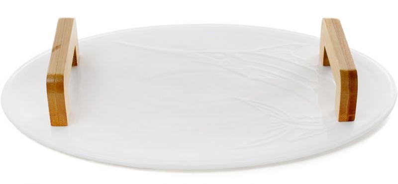 Блюдо фарфоровое Naturel Марлин овальное 36х23 см с деревянными ручками (BD-982-315)