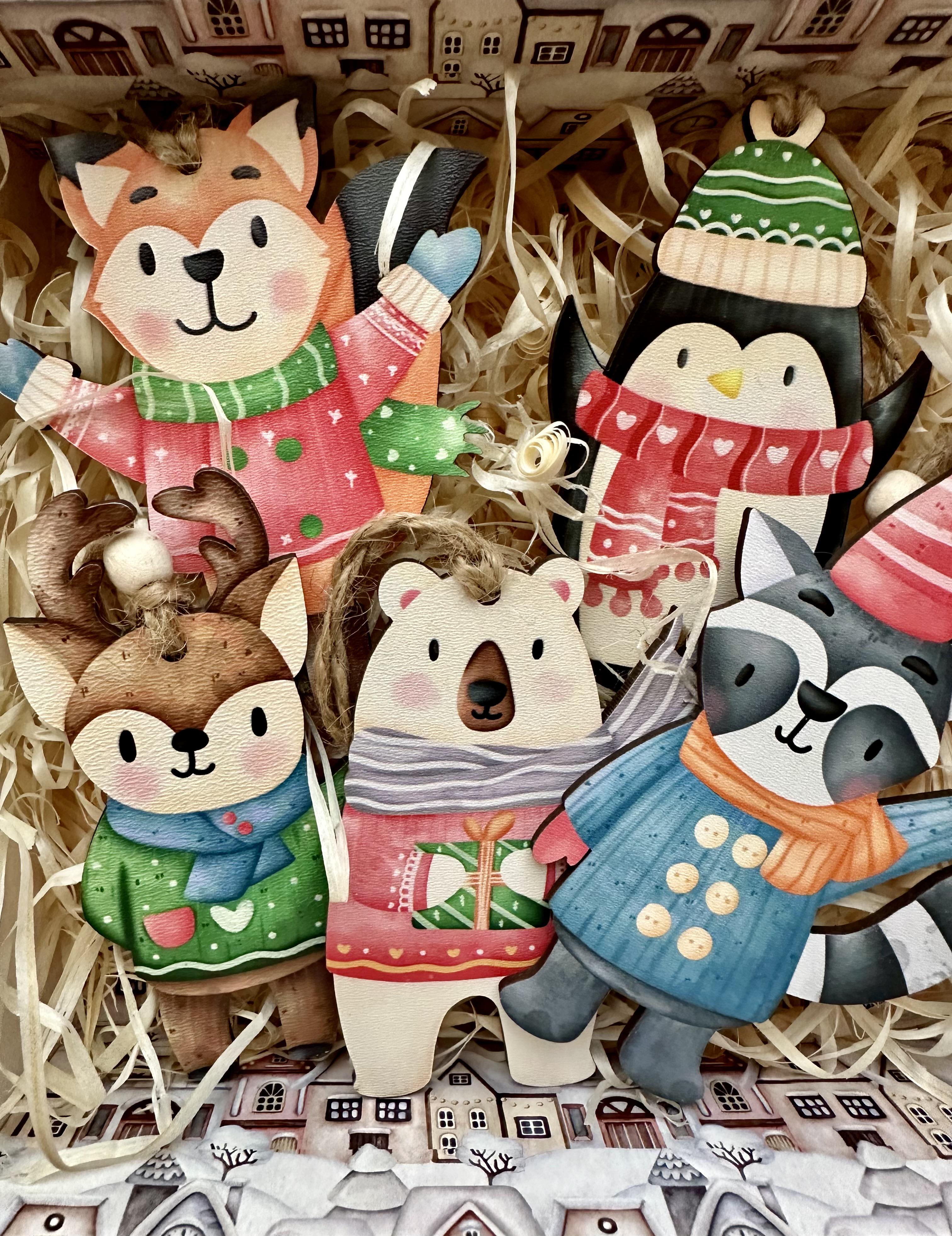 Набір подарунковий з іграшками деревʼяними новорічними 5 шт. - фото 6 Набір подарунковий з іграшками деревʼяними новорічними 5 шт. - фото 6