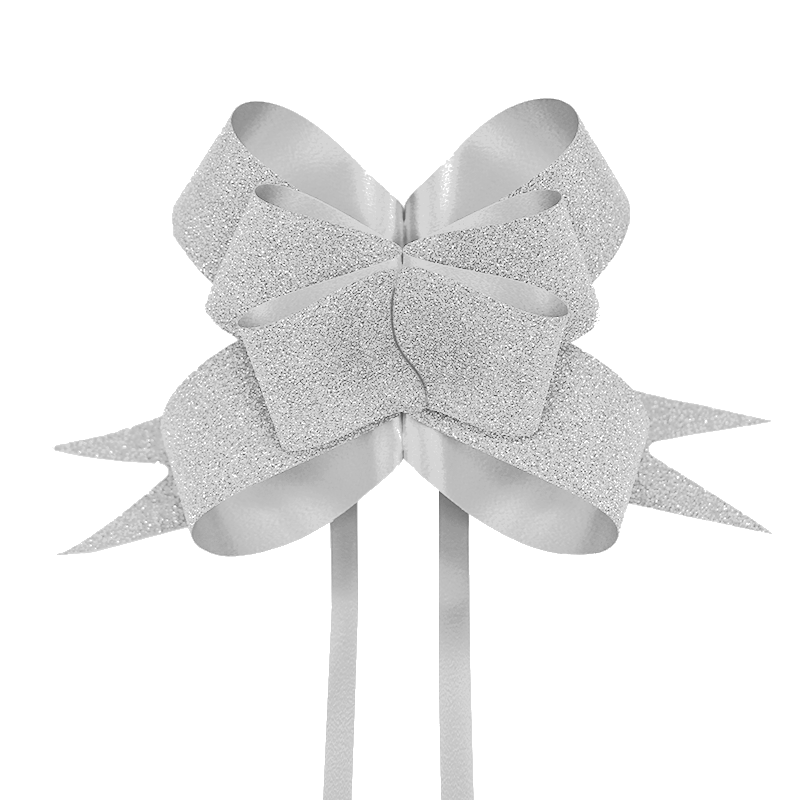 Бант-затяжка Lesko Silver 33 мм для подарков Бант-затяжка Lesko Silver 33 мм для подарков