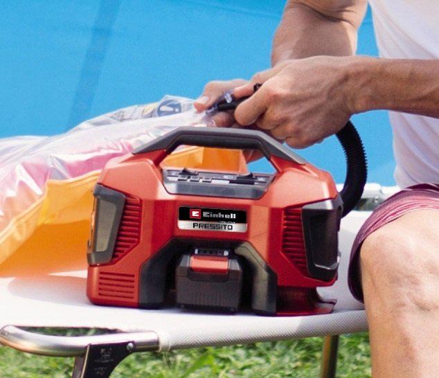 Компресор повітряний акумуляторний Einhell Pressito 18/21 з ручкою для перенесення 10,5 бар без АКБ і ЗУ (4020467) - фото 6