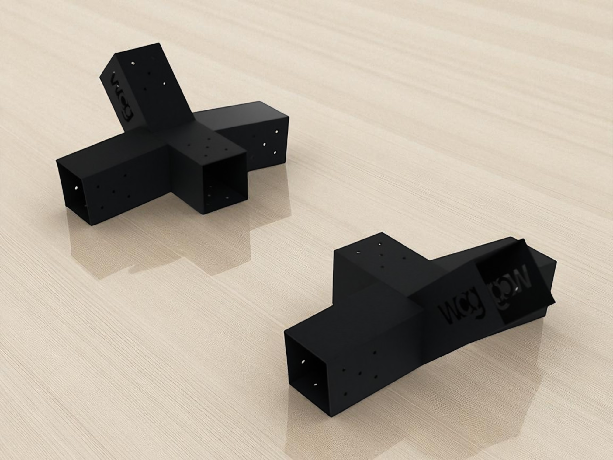 Комплект кронштейнов крестовых для гамака WCG из брусьев металлические соединители 45° 60x60 мм Черный (WCG-B60-S4-451)