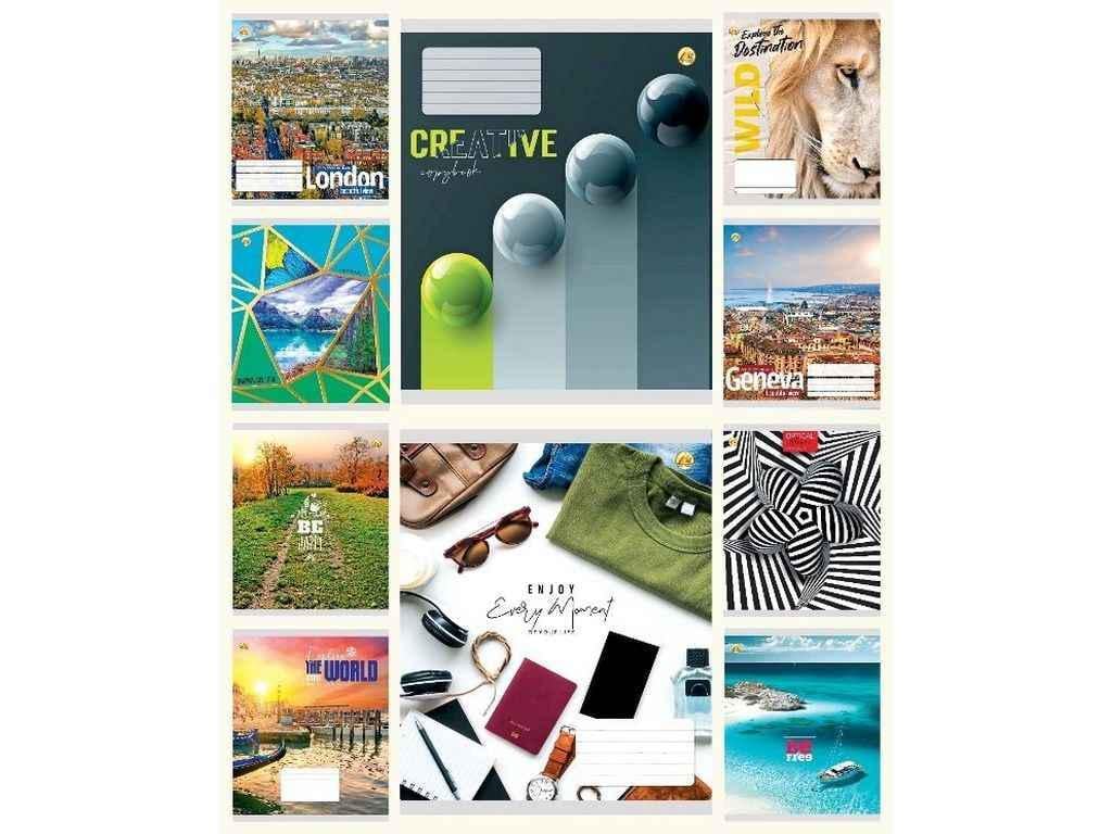 Тетрадь в клетку Тетрада 96 л. 10 шт. твердая ТЕ41704 Микс 3 (1064100)