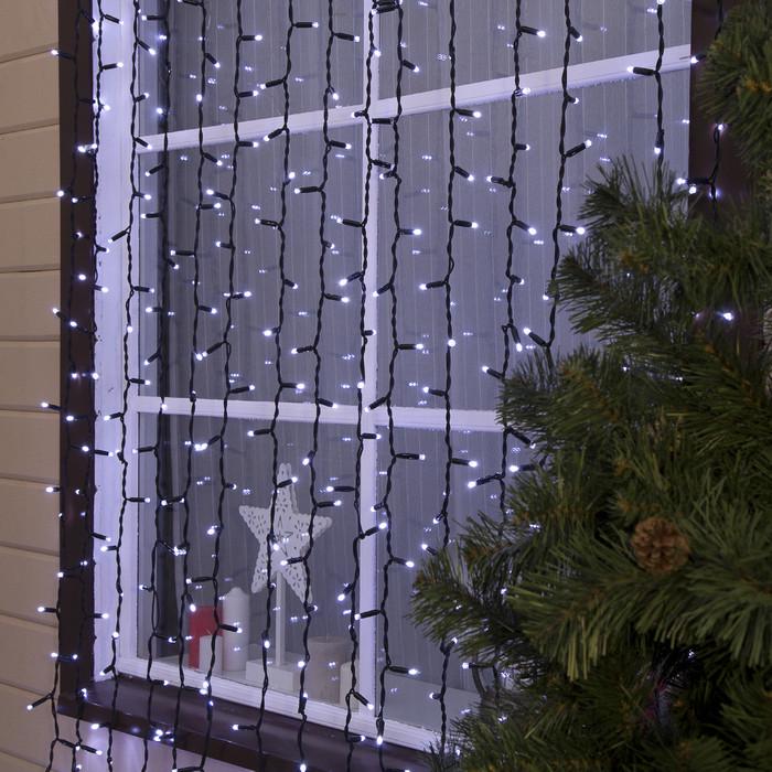 Гірлянда вулична з flash мерехтінням Alphatrade Premium Штора 3x3 м 480 LED Чорний/Холодний білий (120223)