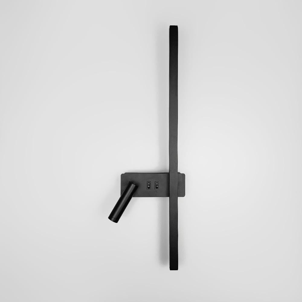 Світильник настінний світлодіодний Lighthouse LNF-17518/2 L BK 21W/4W спот зліва з 2-ма вимикачами 65 см Чорний