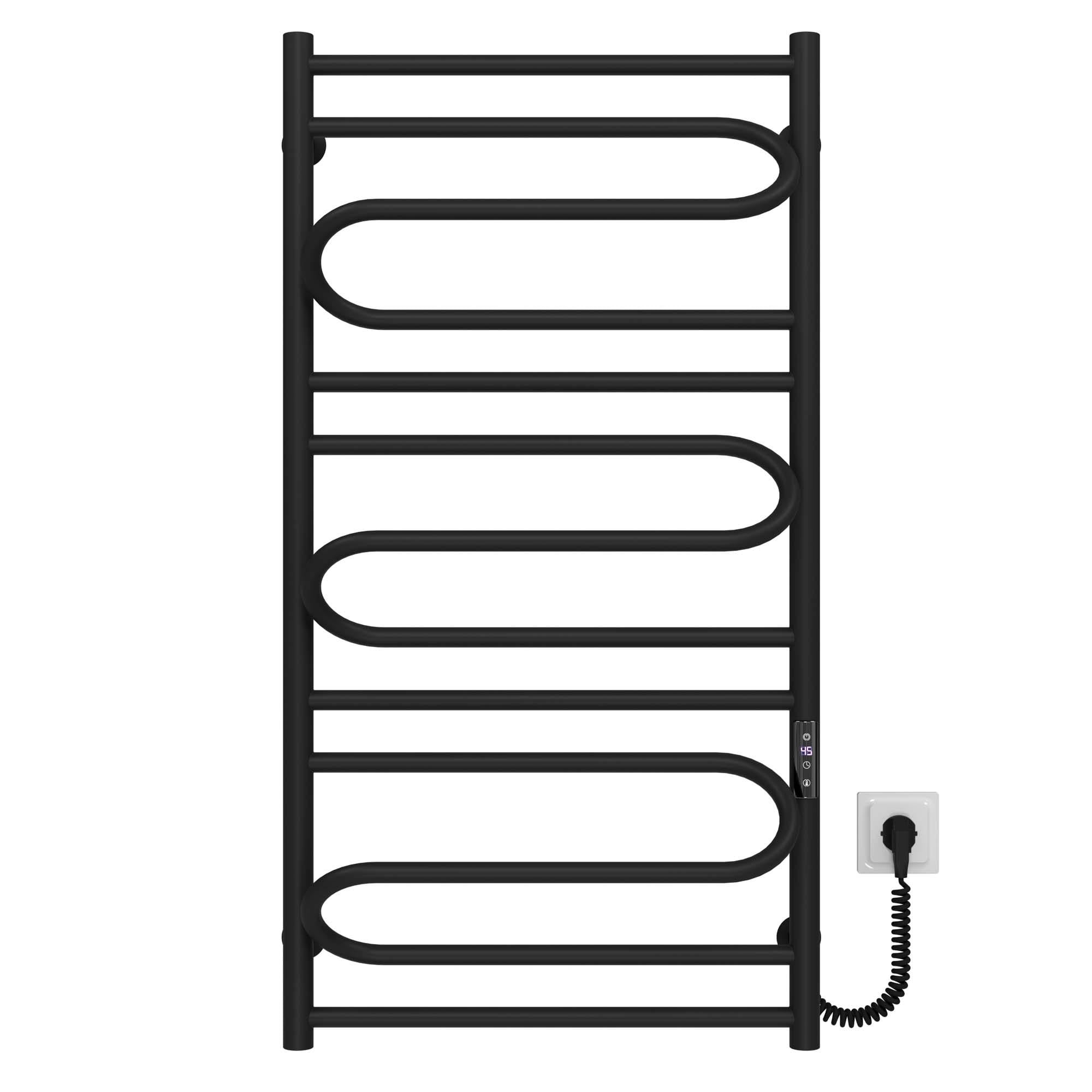 Полотенцесушитель электрический Deffi Вилла JD03 правое подключение нержавеющая сталь 500х1000 мм Черный (C.VP.100.50.EBR1)