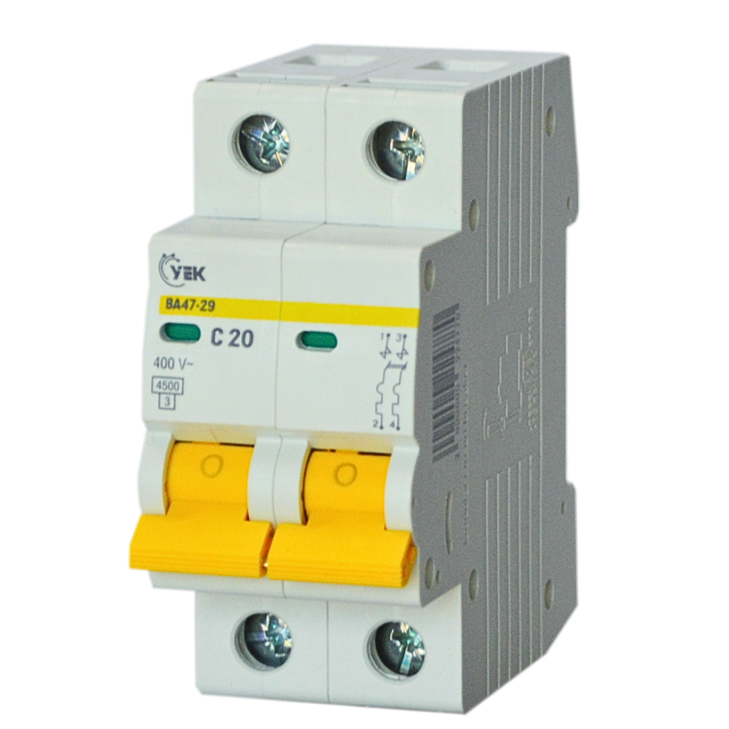 Выключатель автоматический УЕК ВА47-29 2P 20A 4,5кА C (MVA20-2-020-C-U)
