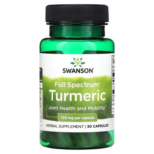 Куркума и куркумин Swanson Turmeric Full Spectrum 720 мг 30 капс. (SW1240)
