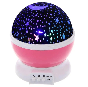 Ночник-проектор звездное небо Star Master Dream QDP01 Розовый питание от батареек USB теплый свет