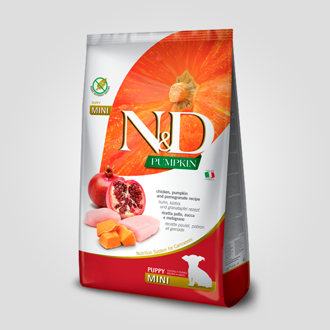 Корм сухой Farmina N&D Grain Free Pumpkin Mini для щенков мелких пород с курицей и гранатом7 кг (2139761124)