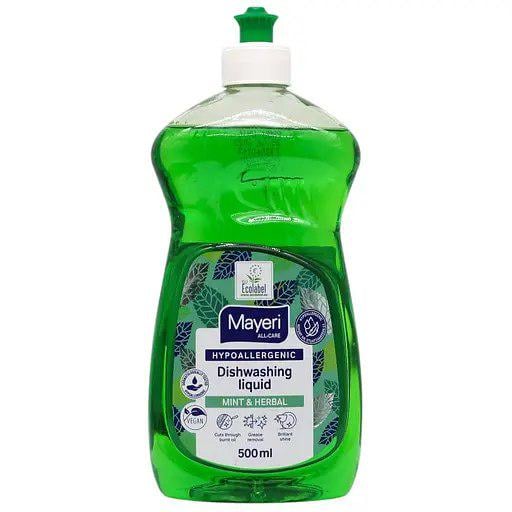 Засіб для миття посуду гіпоалергенний Mayeri М'ята та рослинні екстракти 500 мл (13356569)