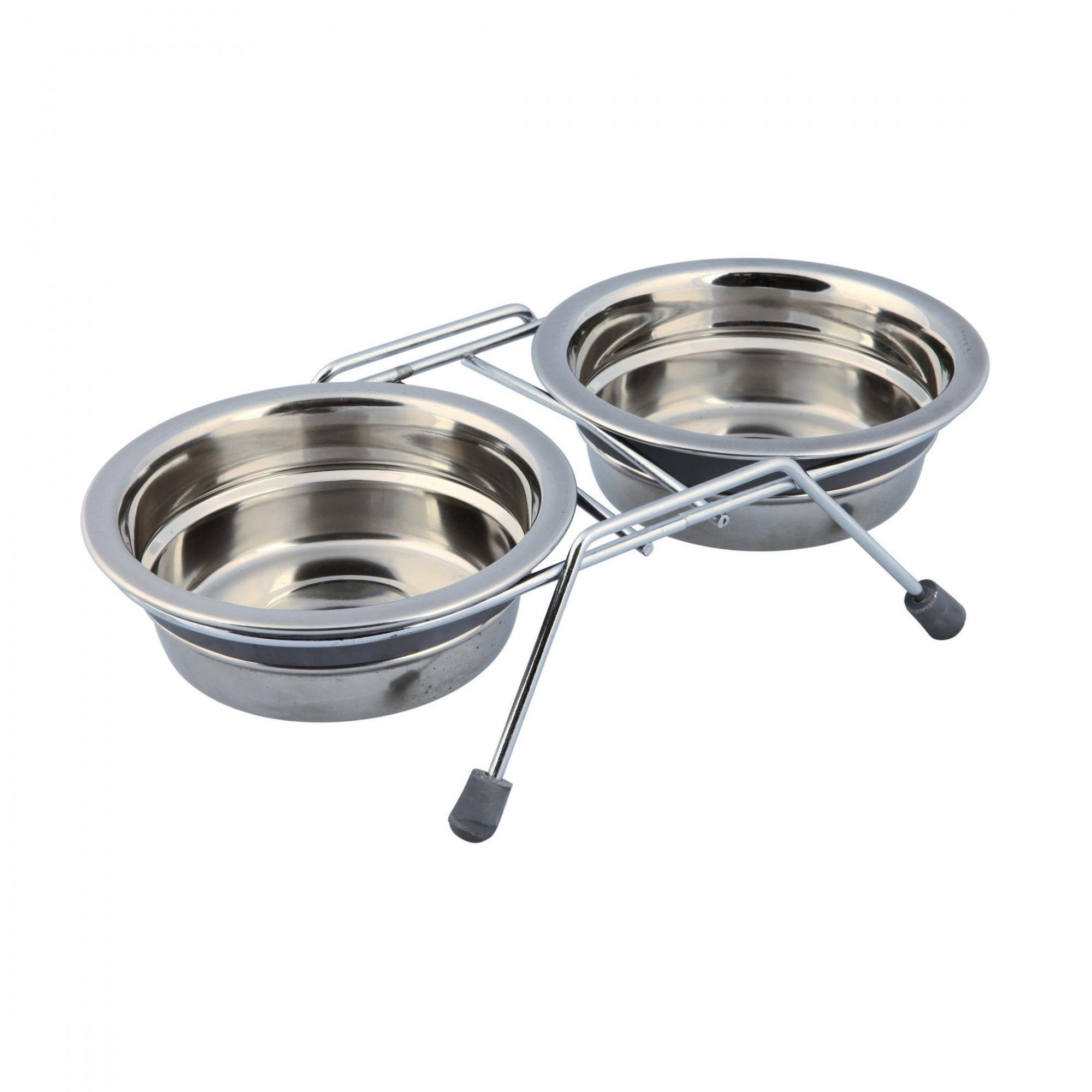 Миска для котів Trixie метал подвійна 11 см (25230)