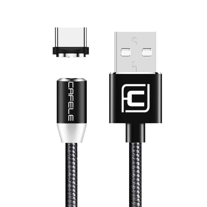 Кабель магнитный USB LED Cafele с адаптером для Type C 1 м Черный (982648008)
