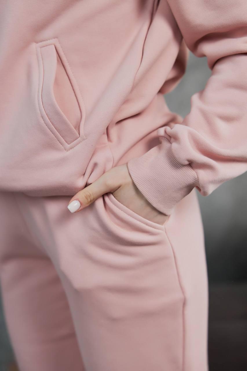 Костюм спортивний жіночий М148.3 3-х нитка M Пудровий (172-1-61) - фото 3 Костюм спортивний жіночий М148.3 3-х нитка M Пудровий (172-1-61) - фото 3