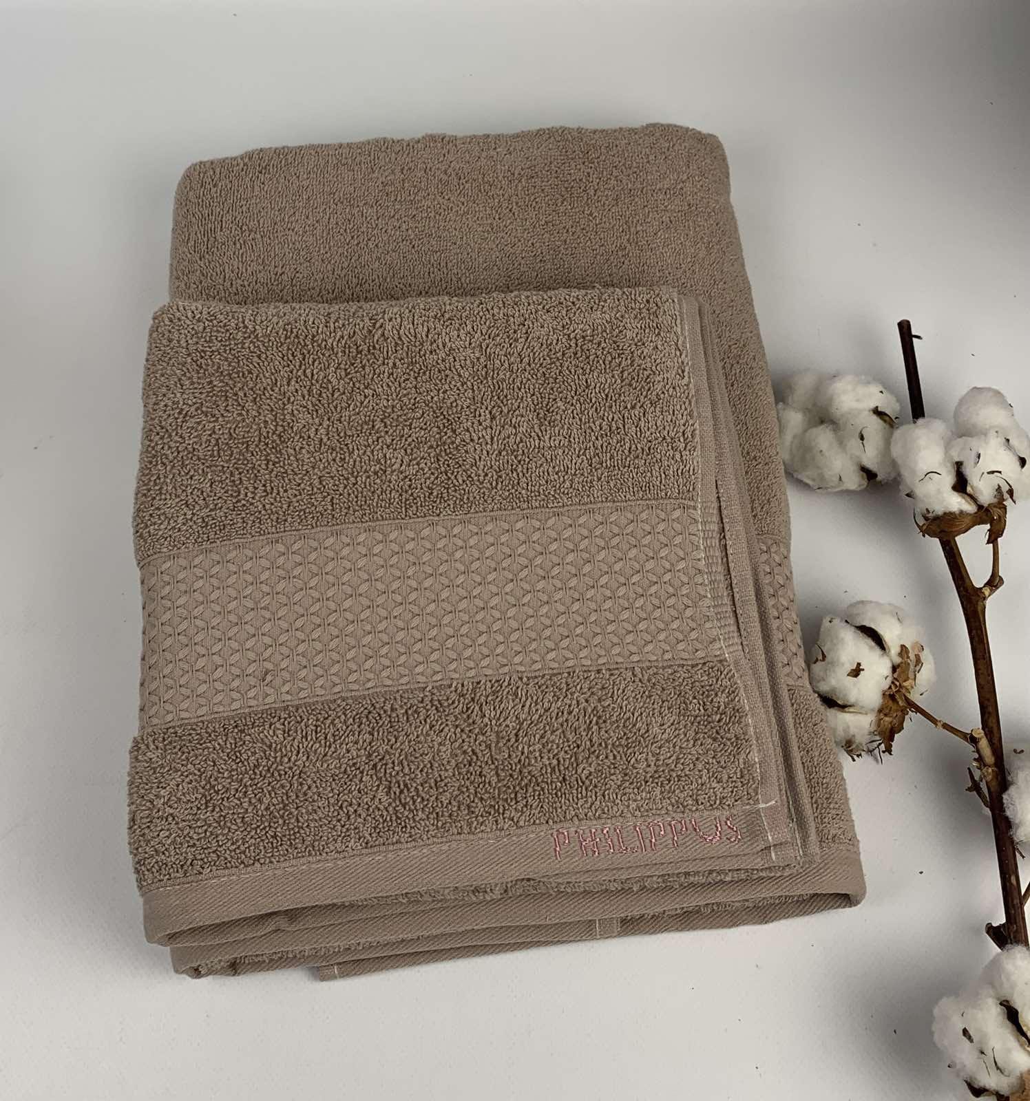 Набор полотенец Philippus Collesium Cotton Pera ЕA080 2 шт. 70x140 см Капучиновый (CN30604) - фото 1 Набор полотенец Philippus Collesium Cotton Pera ЕA080 2 шт. 70x140 см Капучиновый (CN30604) - фото 1