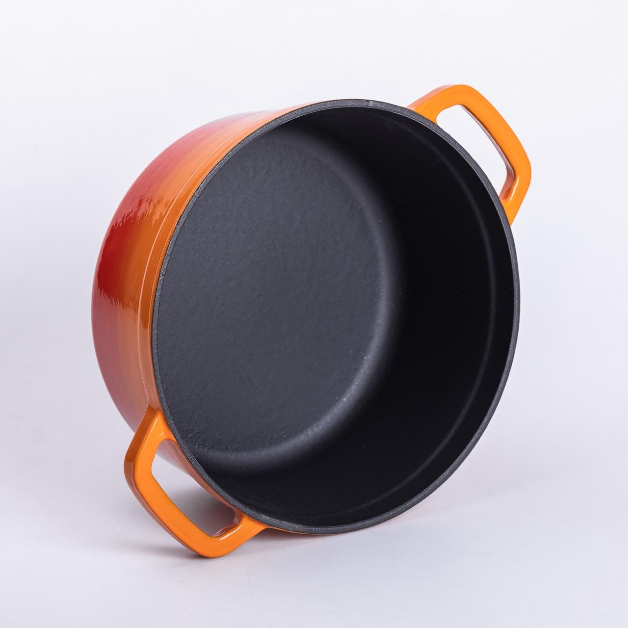 Кастрюля чугунная эмалированная с крышкой 3 л 24 см Оранжевый - фото 9 Кастрюля чугунная эмалированная с крышкой 3 л 24 см Оранжевый - фото 9