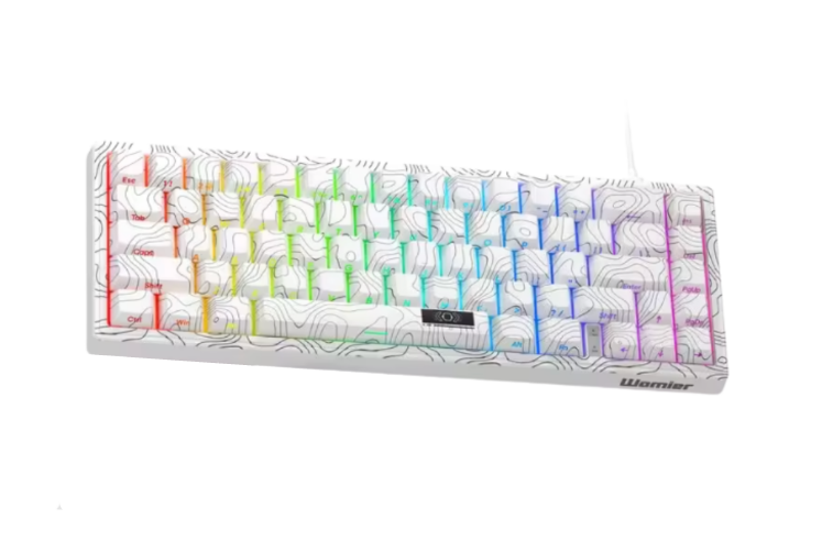 Клавиатура механическая WOMIER M68 HE V2 ENG/наклейки UA/RU White/RGB (26138767)