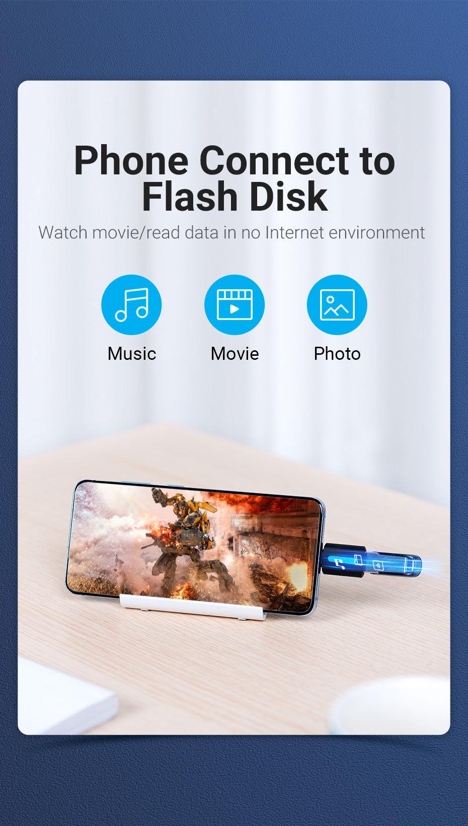 Перехідник Vention Type-C-USB 3.0 OTG 15W 3A/5V USB-C Thunderbolt на USB-A Чорний (CDUB0) - фото 11 Перехідник Vention Type-C-USB 3.0 OTG 15W 3A/5V USB-C Thunderbolt на USB-A Чорний (CDUB0) - фото 11