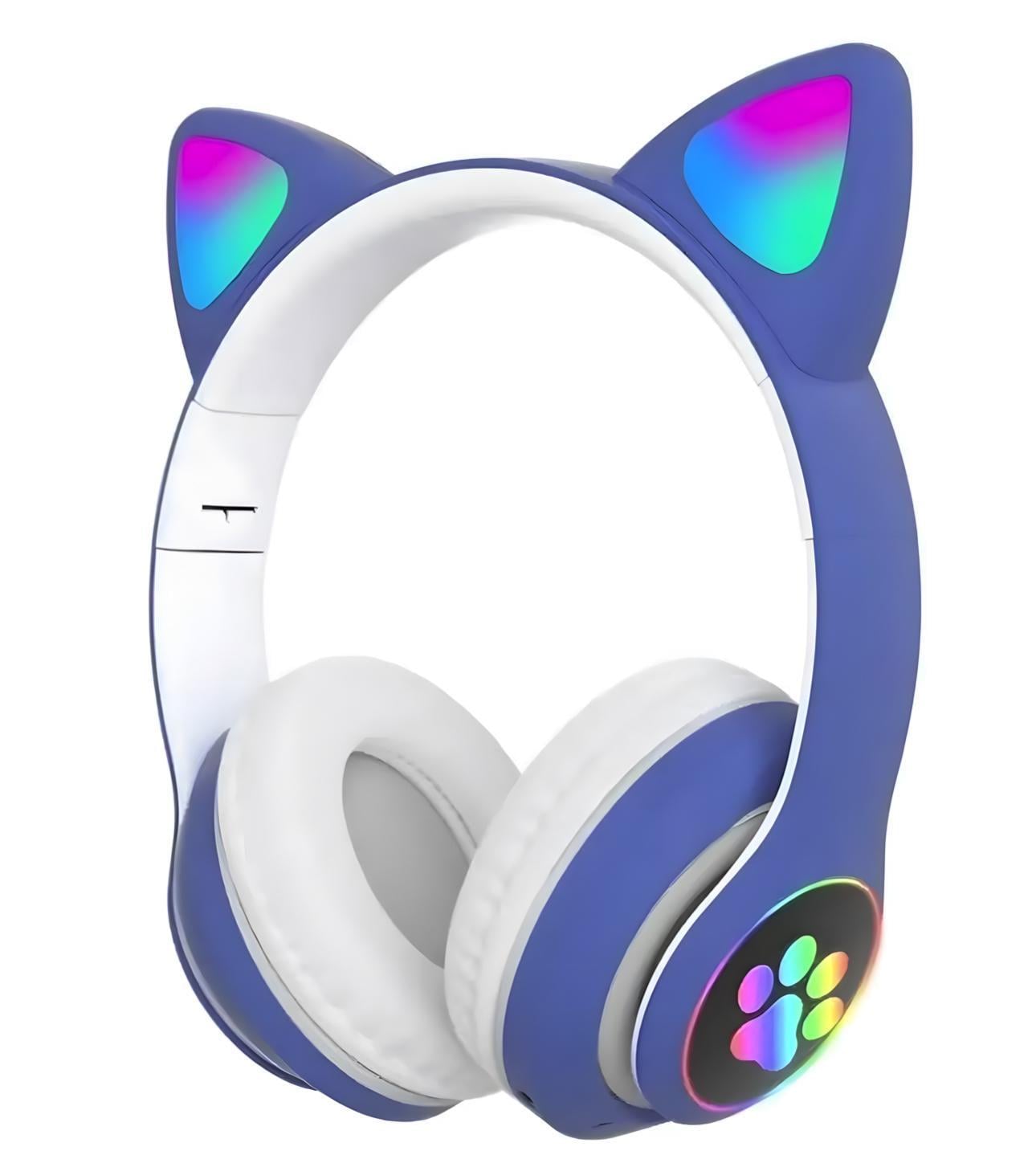 Наушники Cat STN-28 Bluetooth LED RGB с микрофоном Синий