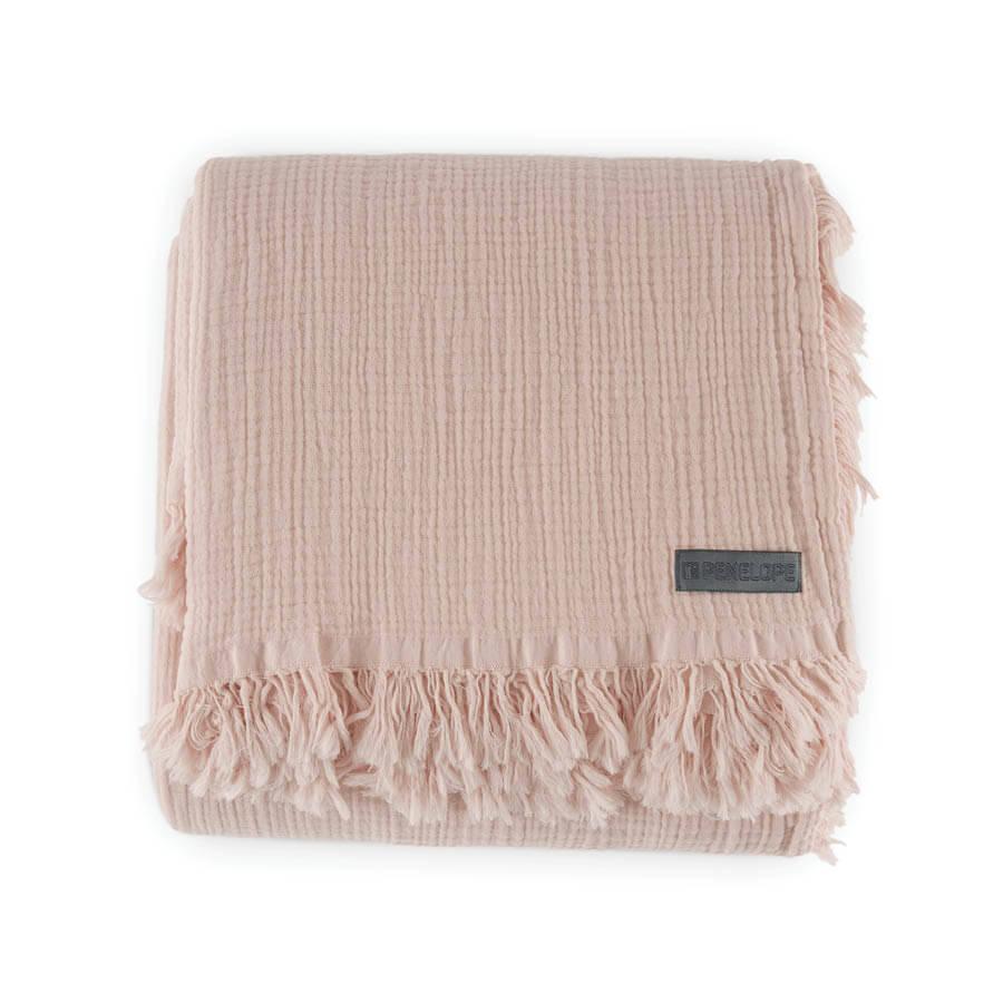 Покривало Penelope Soflin Muslin pudra 220х240 см Пудровий (svt-2000022271776) - фото 2 Покривало Penelope Soflin Muslin pudra 220х240 см Пудровий (svt-2000022271776) - фото 2