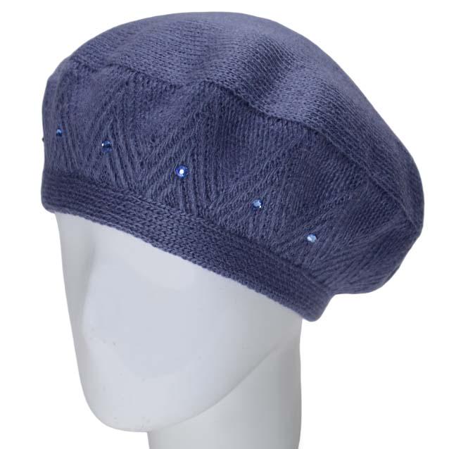 Берет женский Lirus Лайза двойной полушерстяной Джинсовый (118920)