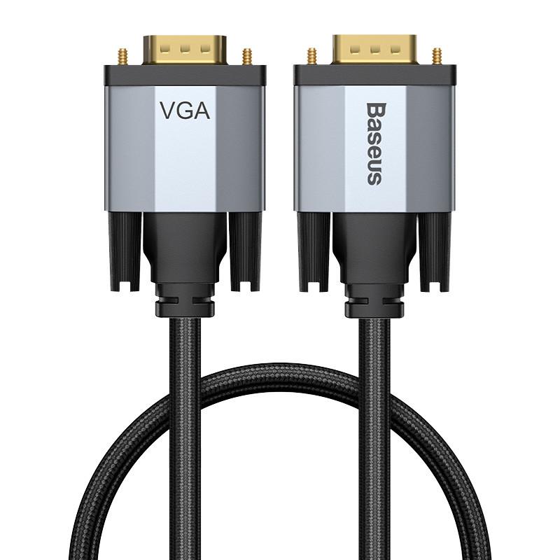 Кабель BASEUS VGA Enjoyment Series VGA Male To VGA Male Bidirectional Adapter Cable 1 м Grey - фото 1