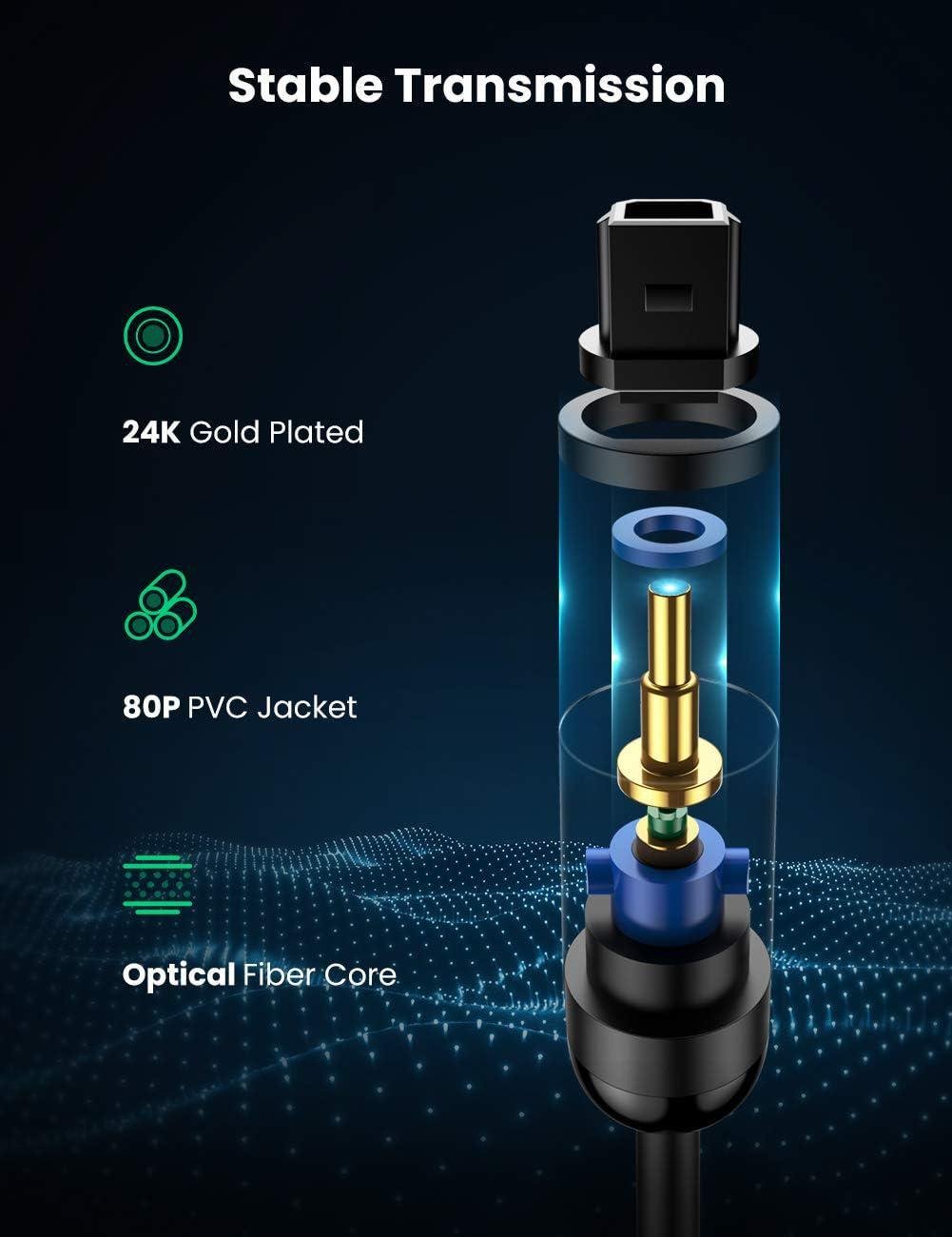 Кабель оптичний UGREEN Toslink SPDIF Аудіо S/PDIF 3 м Чорний (70893) - фото 5